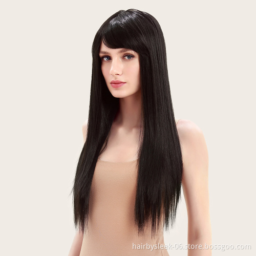 Rebecca long synthetic hair wigs straight super soft fiber weave machine made wigs wholesale synthetic wigs for women
